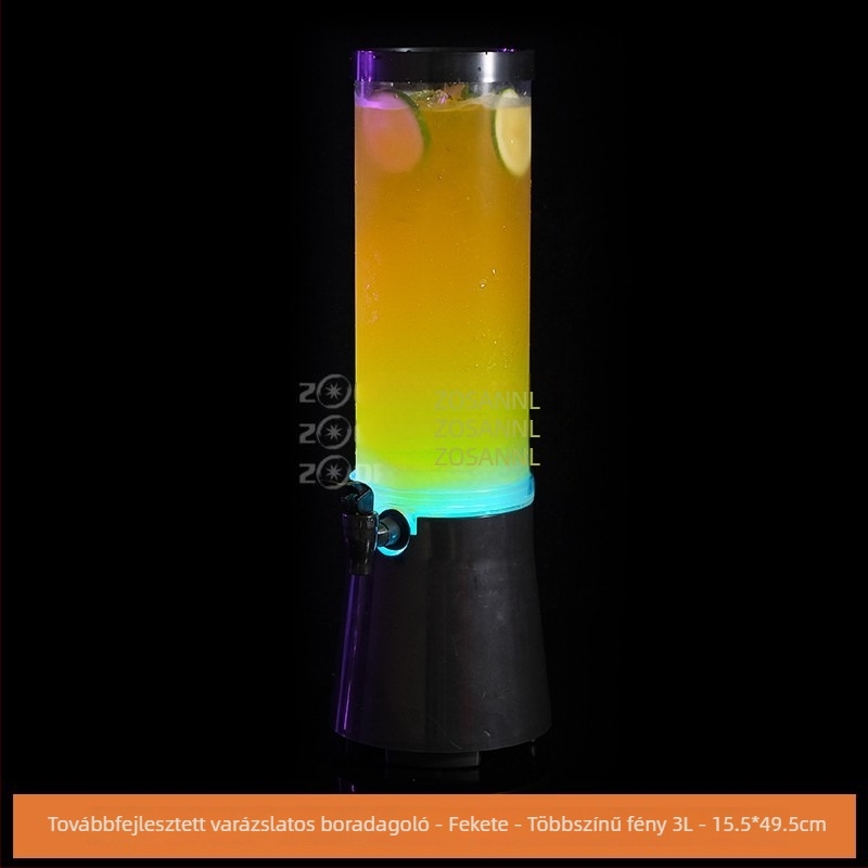 3 literes LED-es világítású mini sörhordó csappal, bárhoz
