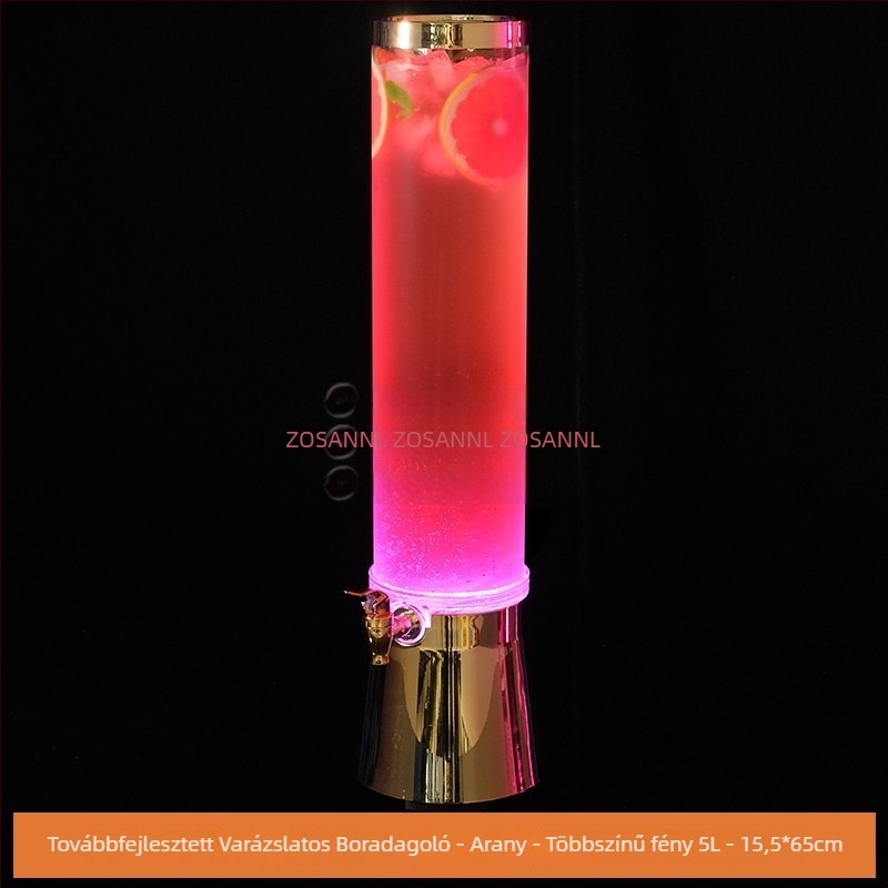 3 literes LED-es világítású mini sörhordó csappal, bárhoz