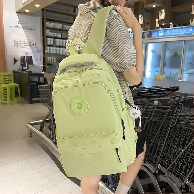 Harajuku-stílusú hátizsák, cukorka színű nylonból, könnyű, nagy kapacitású, középiskolásoknak