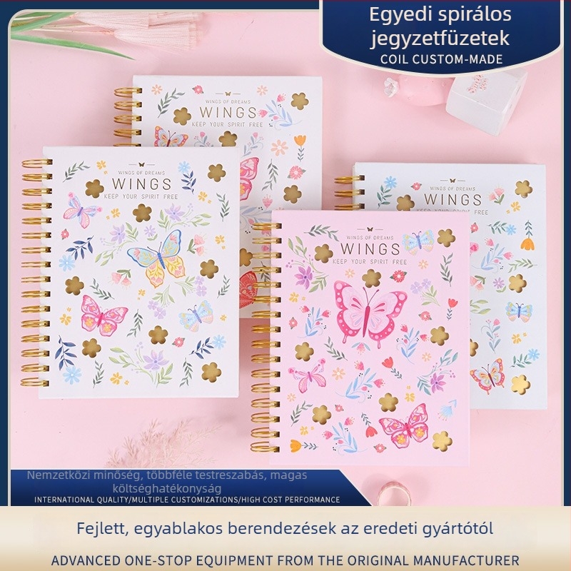 Lenwa/Lianhua A5 jegyzetfüzet imitált bőr borítóval, dupla spirál kötés, 80 g offset papír, kreatív stílus