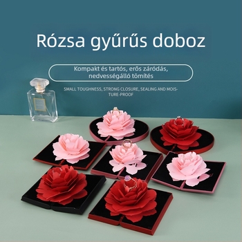 Rózsás ékszerdoboz, hordozható tároló, szív alakú ajándékdoboz ékszerekhez
