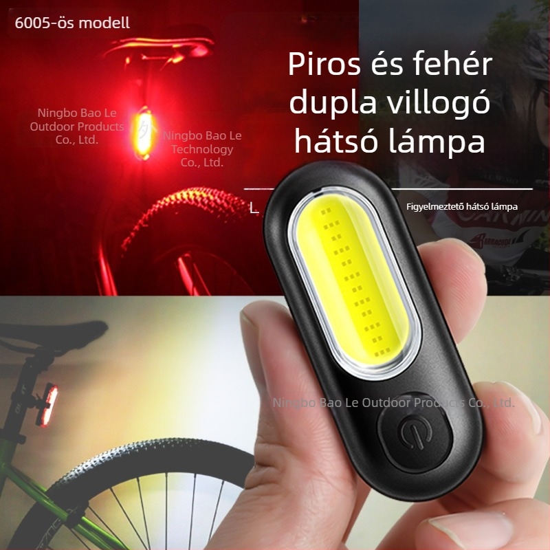 Első- és hátsó kerékpárfény készlet, mountain bike-hoz, éjszakai tekeréshez, USB-töltővel