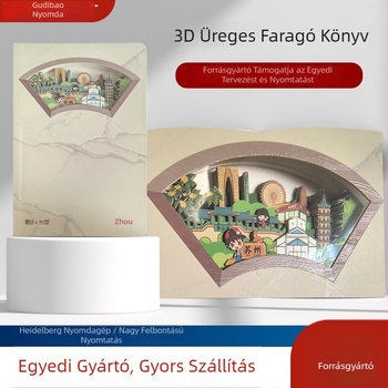 Gullburg 3D-relief kiemelt jegyzetfüzet utazásokhoz – papírvágás művészete és napló pecsételéssel