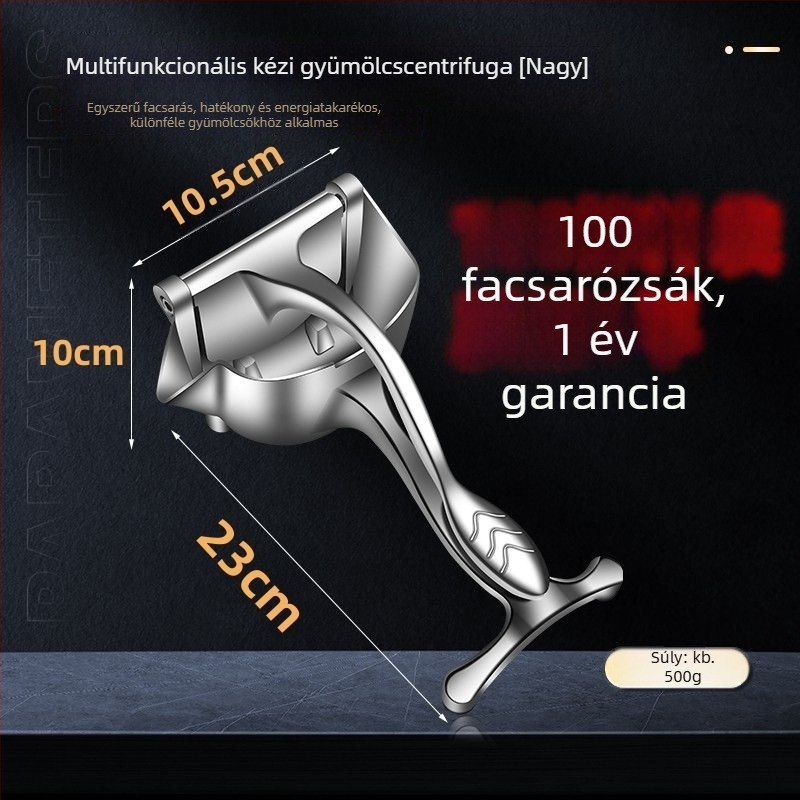 Kézi gyümölcsprés gránátalmára, citromra, narancsra és cukornádra