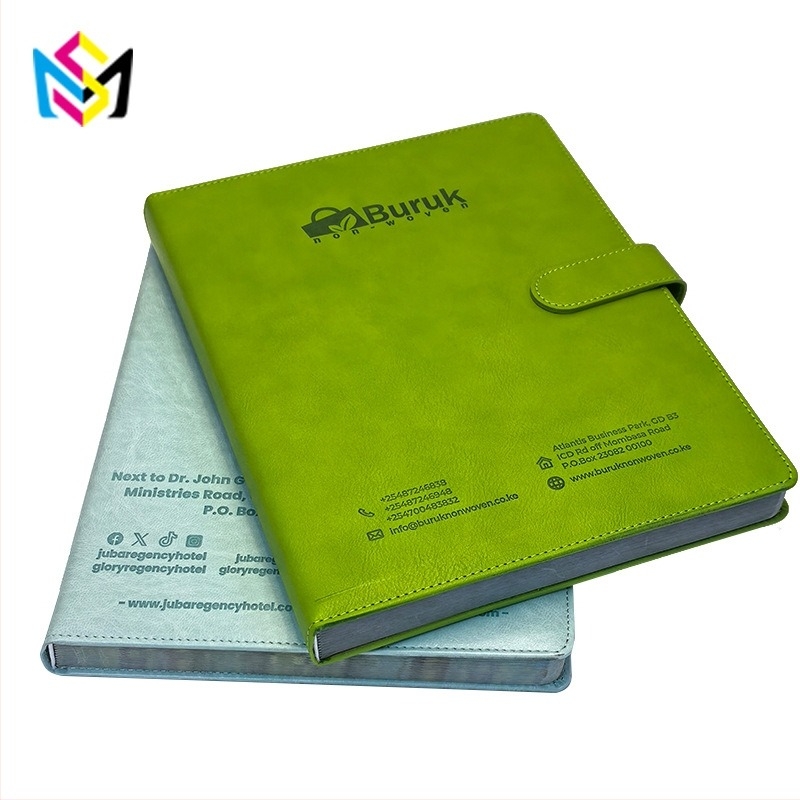 Testreszabható PU bőr üzleti notebook, tervező és értekezlet jegyzetfüzet