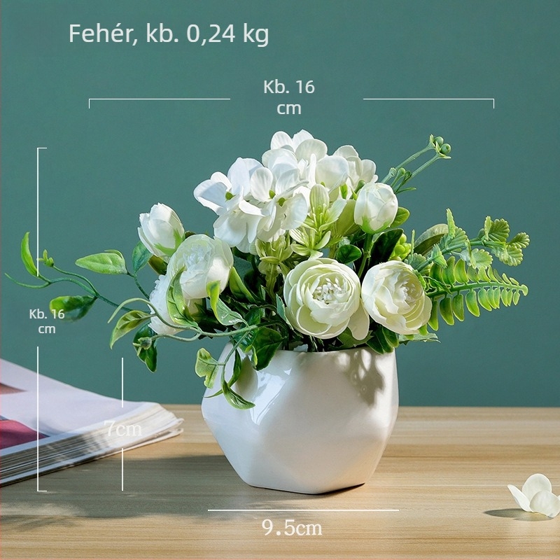 Nordic stílusú műnövény a nappaliba és előszobába, dekoratív bonsai virág a cserépben