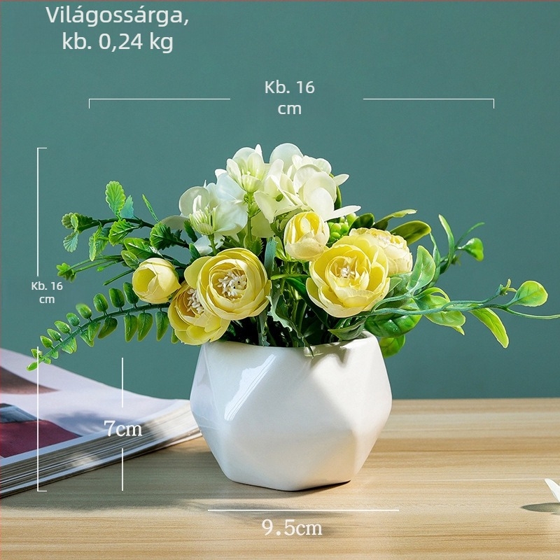 Nordic stílusú műnövény a nappaliba és előszobába, dekoratív bonsai virág a cserépben
