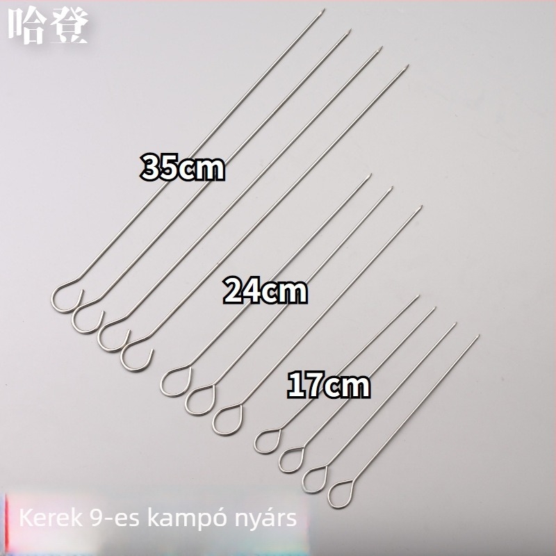 Függő sütőkampók ludak és kacsák részére, 304 rozsdamentes acél, kilencágú kampók a nyak és a farok sütéséhez