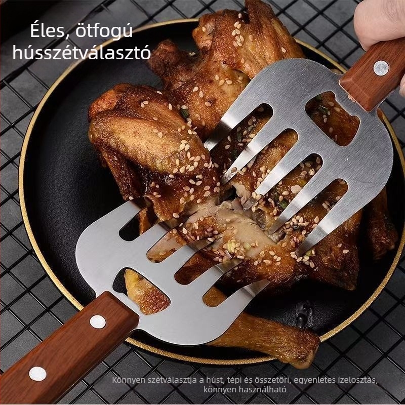 Rozsdamentes acél medve-karom formájú húsdaráló grillhez és sült csirke készítéséhez