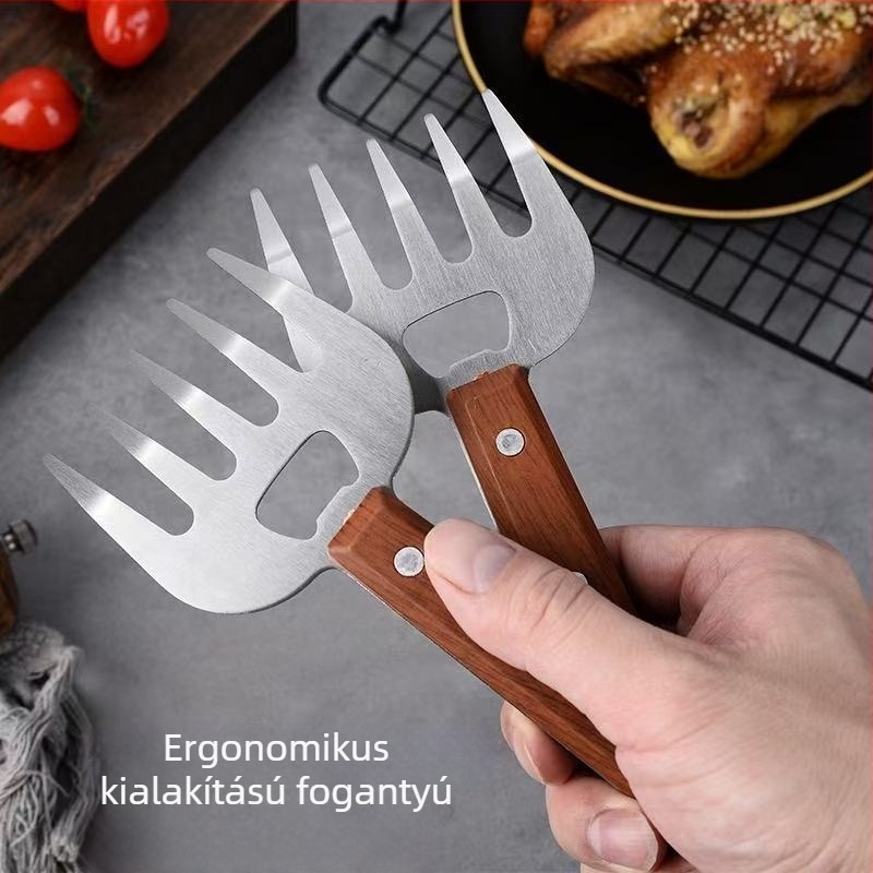 Rozsdamentes acél medve-karom formájú húsdaráló grillhez és sült csirke készítéséhez