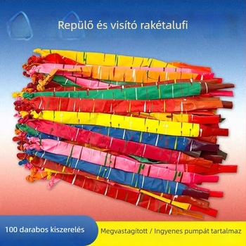 Megvastagított rakéta lufik, amelyek repülnek és hangot adnak – 10 hüvelykes latex balonok hosszú formájú kültéri játékokhoz