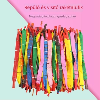 Megvastagított rakéta lufik, amelyek repülnek és hangot adnak – 10 hüvelykes latex balonok hosszú formájú kültéri játékokhoz