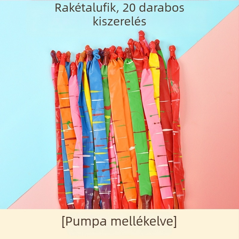 Megvastagított rakéta lufik, amelyek repülnek és hangot adnak – 10 hüvelykes latex balonok hosszú formájú kültéri játékokhoz
