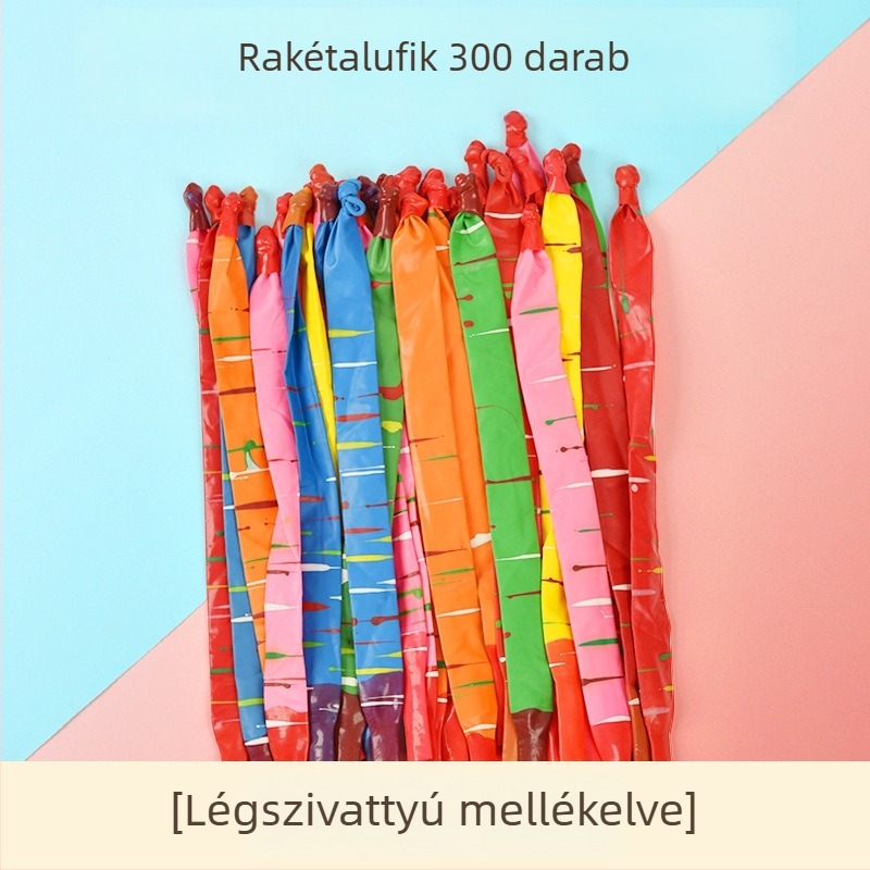Megvastagított rakéta lufik, amelyek repülnek és hangot adnak – 10 hüvelykes latex balonok hosszú formájú kültéri játékokhoz