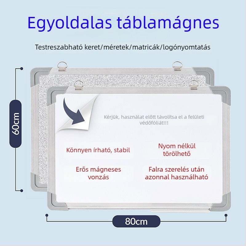 Mágneses fehér tábla, testreszabható otthoni oktatáshoz, felakasztható, írható és törölhető, gyerekeknek és irodának