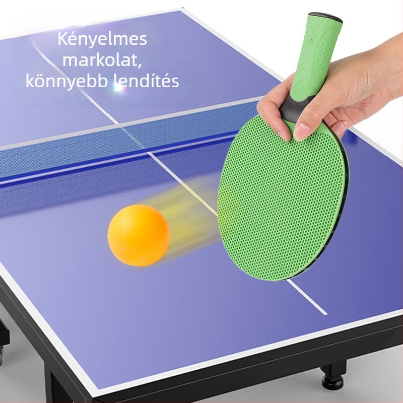 Beépített gumival rendelkező asztalitenisz-ütő, kopásálló és tartós kezdőknek, diákoknak és gyerekeknek; egy- és páros játékhoz.