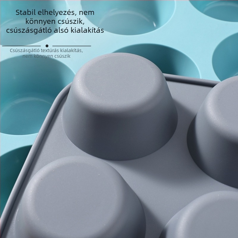 Kerek 12-lyukú szilikon süteményforma, nordic stílusban, sütéshez