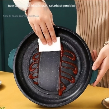 Maifan-kő tapadásmentes elektromos grill serpenyő, 22/26 cm, 800 W, multifunckiós háztartási grillsík teppanyaki és sütéshez, száraz égés elleni funkcióval, 2–3 főre