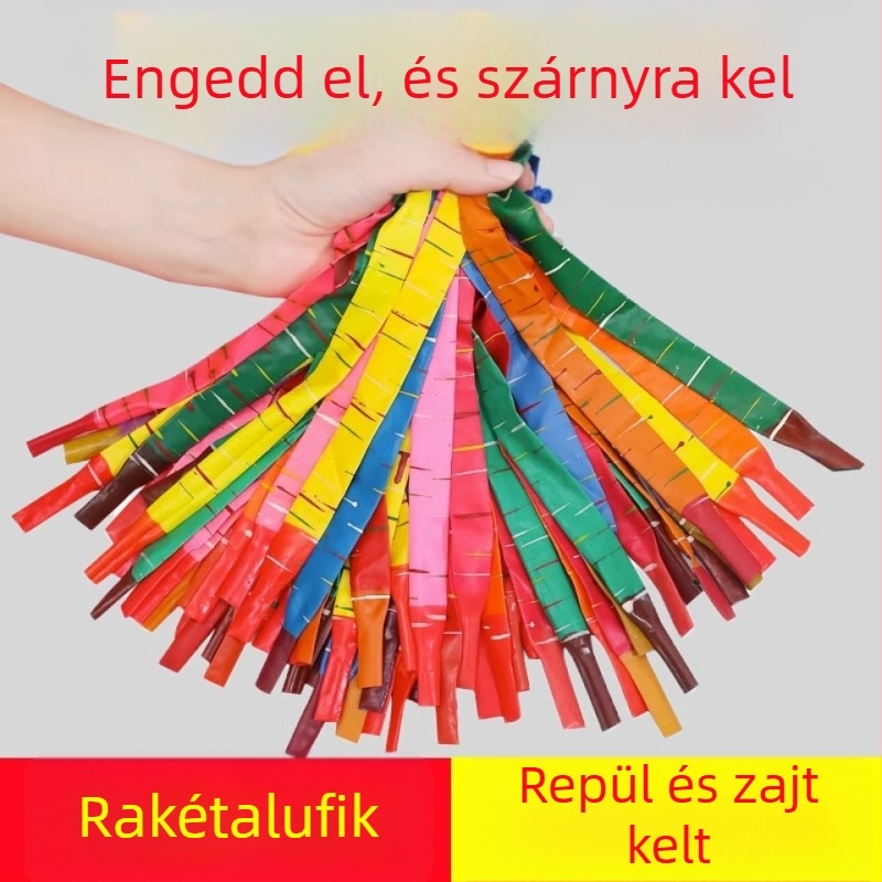 12 hüvelykes latex játék-ballon, űrlény alakú, amely sikít repülés közben