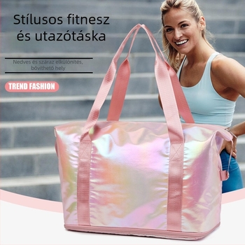 Határokon átívelő fitnesz táska színes fényes felülettel, hordozható kültéri sporttáska utazásokhoz, nagy kapacitású 20–35 liter