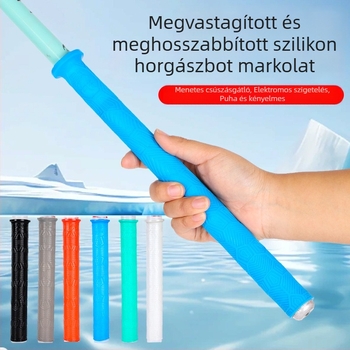 Szilikonból készült horgászbot-kezelő fedél, szilikon fogóhüvely, izzadságfelszívó pánt, fluoreszcens, hosszított és megvastagodott sárkánycsontos fogantyú