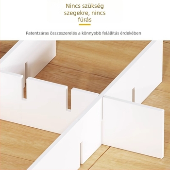 Gardrób belső válaszfalas polc nyolc rekesszel a tároláshoz