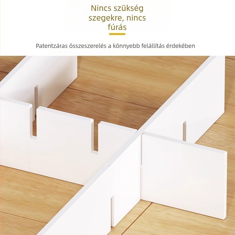 Gardrób belső válaszfalas polc nyolc rekesszel a tároláshoz