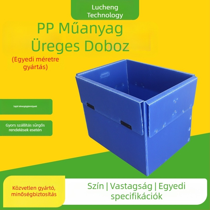 Műanyag üreges lemez doboz hullámpanellel, antistatikus, újrahasznosítható anyag