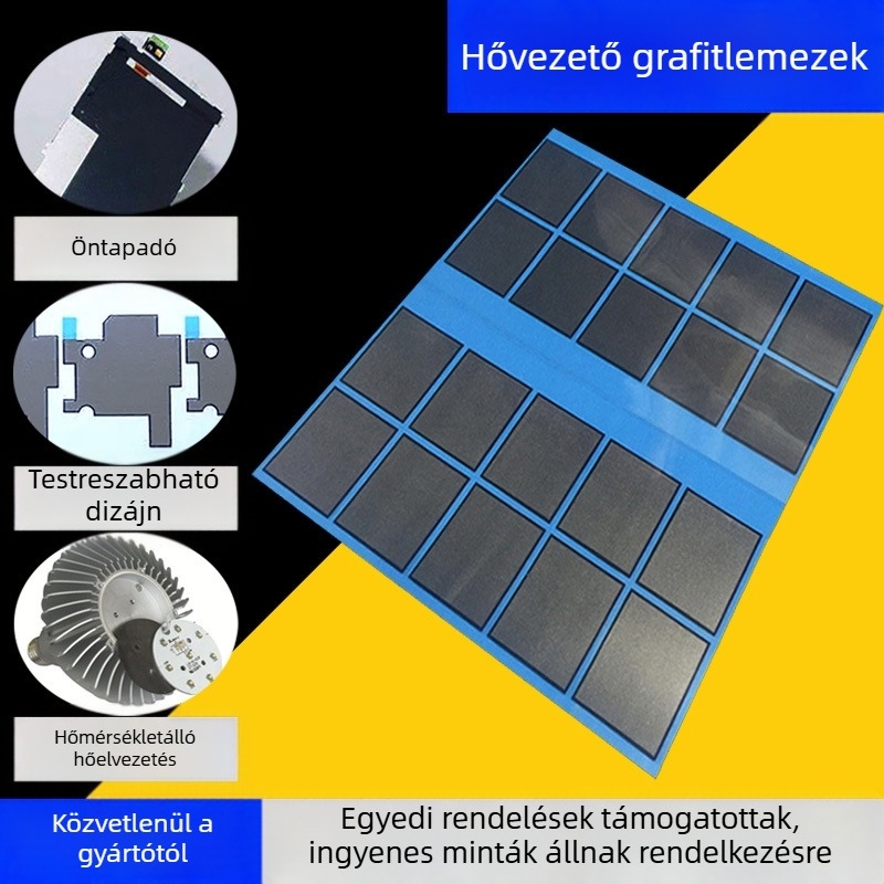 Grafén hűtőfilm CPU-hoz és alaplaphoz, szigetelő lemez, mesterséges grafit hővezető termikus párna a mobiltelefonok akkumulátoraihoz