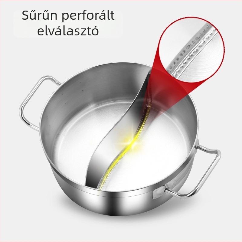 Rozsdamentes acél Mandarin Duck pot fedővel, nagy kapacitású, vastag falú, indukciós főzőlaphoz