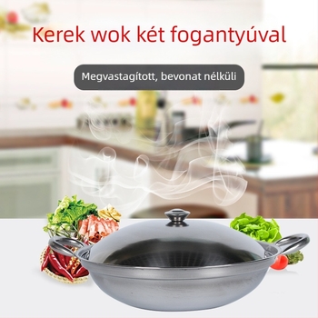 Rozsdamentes acélból készült edény fedővel száraz pothoz, anti-öntés, 22–26 cm, 1–2 személynek