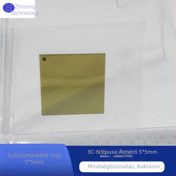 SiC szilícium-karbid wafer, 5x5 mm, 3C-N típus, nagy mechanikai szilárdság