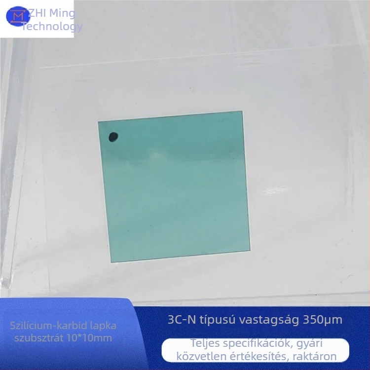 SiC wafer aljzat, 10×10 mm, 3C‑N típus, 350 mm vastagság, zero minőség