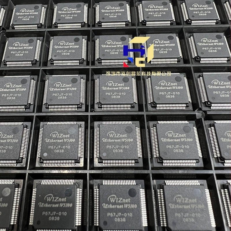 W5100 TCP/IP Ethernet beágyazott hardver IC, LQFP-80 SMD csomag