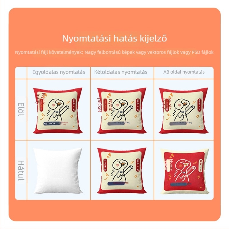 Személyre szabott párnahuzat logóval – kanapén használható párna belsővel