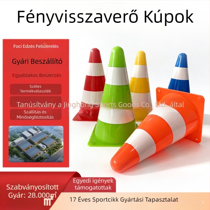 Futball-edzés kónuszok 23 cm – Reflektív akadályjelzők fagylalt tölcsér alakban