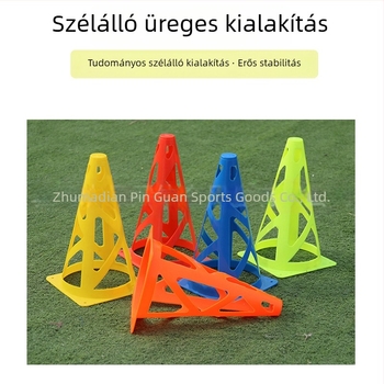 Futball-edzési felszerelés: jelzőkonuszok, 23 cm, széltől védett, vastagított kivitel, fagylaltkúp alakú akadályok edzéshez