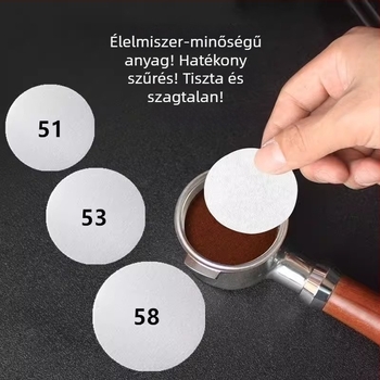 Kör alakú kávéfilter papír, egyszer használatos, moka edényhez és eszpresszó készülékhez, kézi főzéshez, 58 mm, doboz