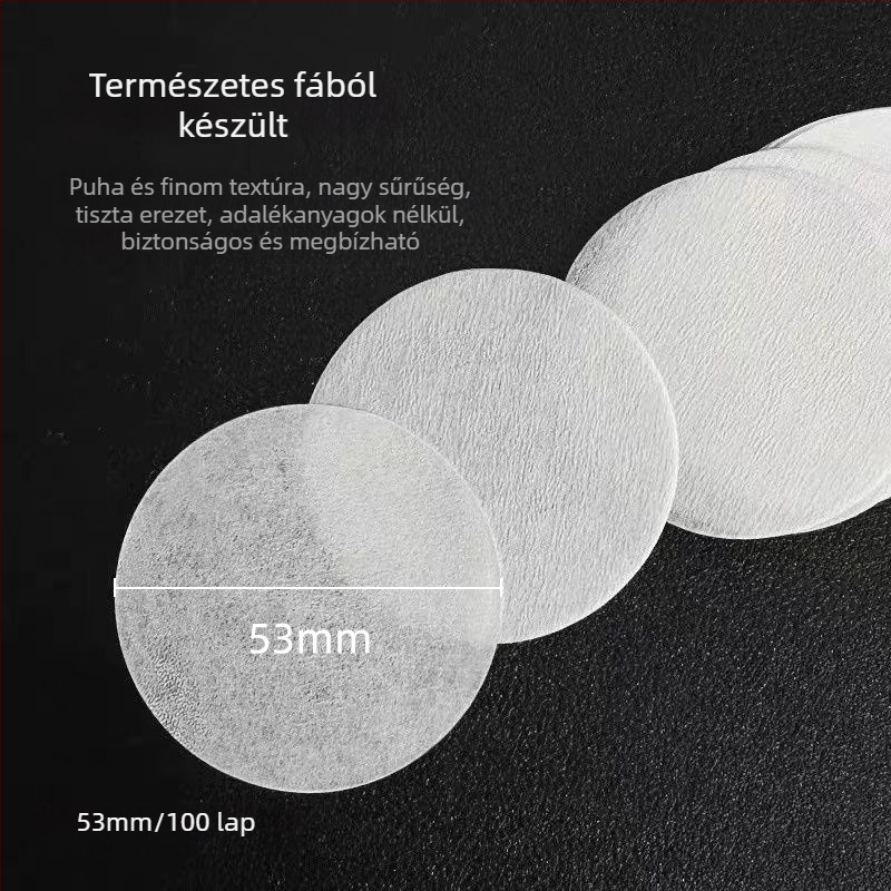 Kör alakú kávéfilter papír, egyszer használatos, moka edényhez és eszpresszó készülékhez, kézi főzéshez, 58 mm, doboz