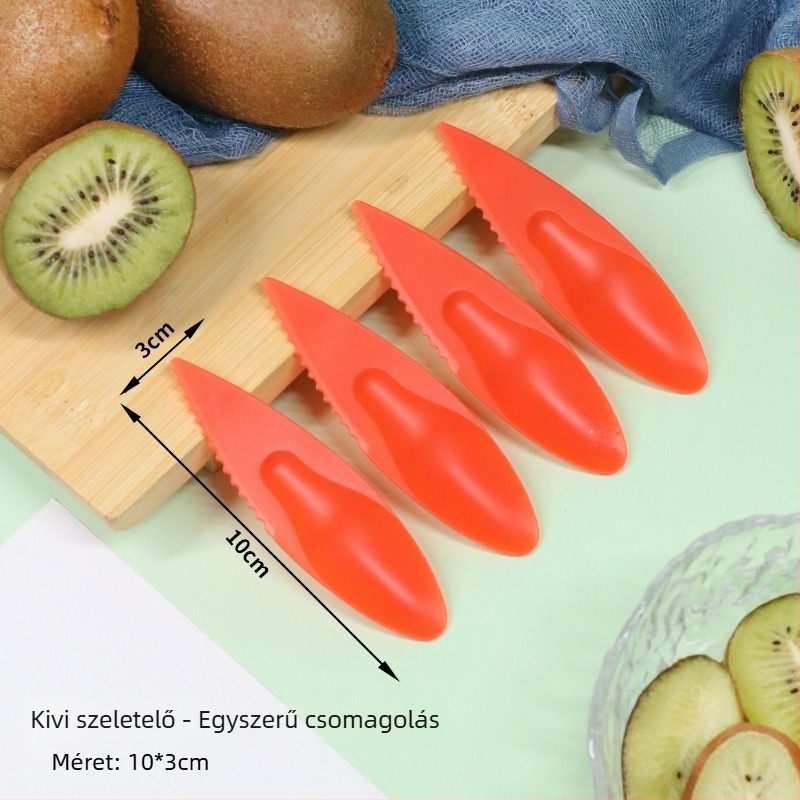 Kiwi-kanál nyitó és gyümölcspucoló, vastított műanyag, egyedi csomagolás