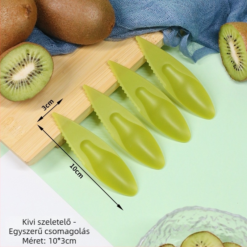 Kiwi-kanál nyitó és gyümölcspucoló, vastított műanyag, egyedi csomagolás