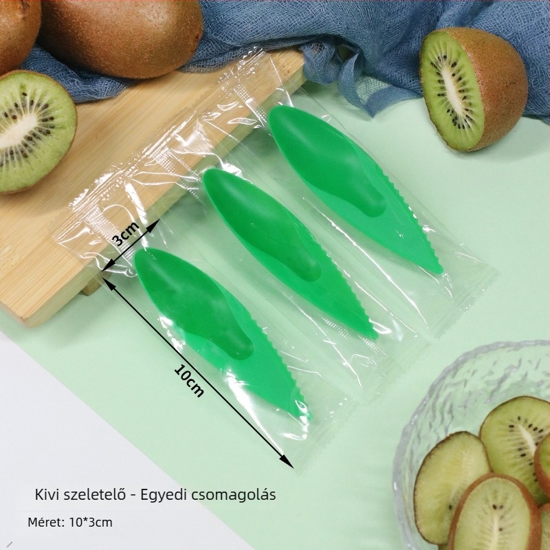 Kiwi-kanál nyitó és gyümölcspucoló, vastított műanyag, egyedi csomagolás
