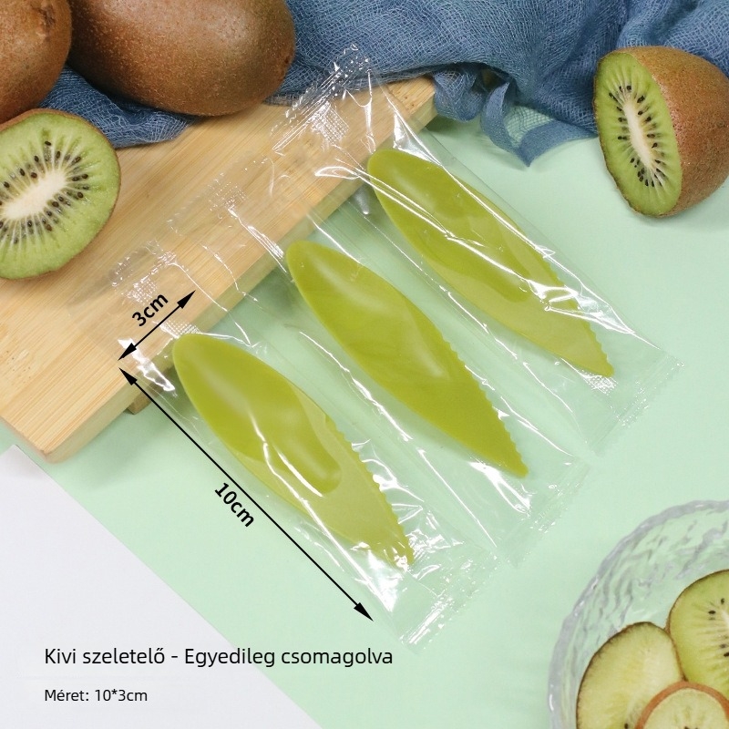 Kiwi-kanál nyitó és gyümölcspucoló, vastított műanyag, egyedi csomagolás