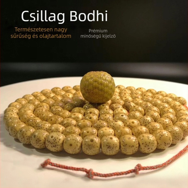 Xingyue Bodhi gyöngyök – 108 aranysárga Bodhi gyöngyök, nagy sűrűségű Zen meditáció