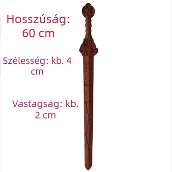 Taoista fa kard – kézzel faragott rituális dísz