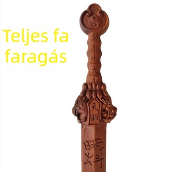 Taoista fa kard – kézzel faragott rituális dísz