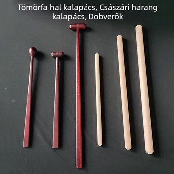 Szilárdfa templomi ütőhangszer-készlet — fa halmérő és tamburin