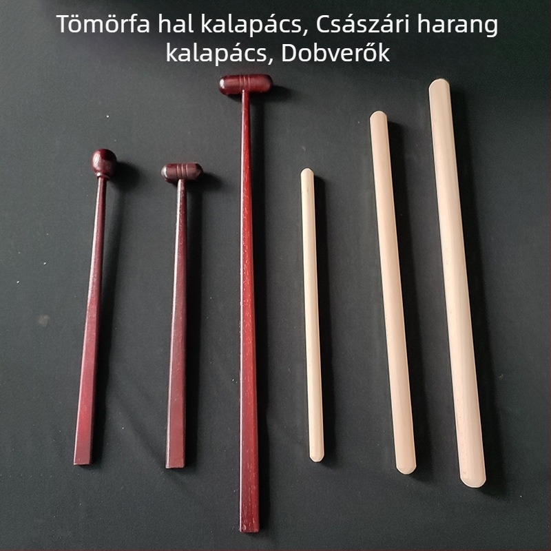 Szilárdfa templomi ütőhangszer-készlet — fa halmérő és tamburin