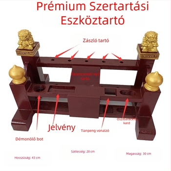 Daoista rituális eszközök tárolója és oltárállvány