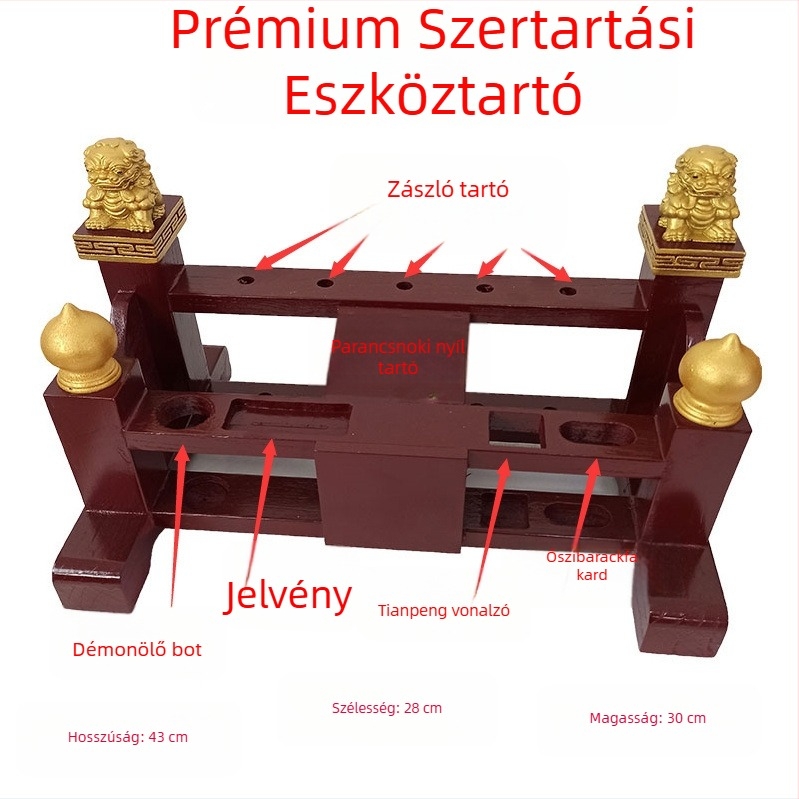 Daoista rituális eszközök tárolója és oltárállvány